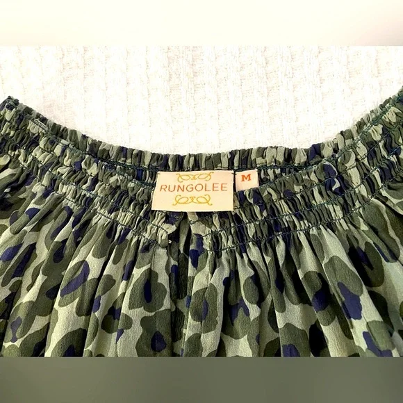 Rungolee Silk Green Savannah Tunic M - Picture 4 of 6